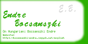 endre bocsanszki business card